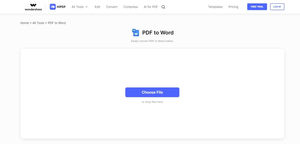 hipdf online pdf to word converter