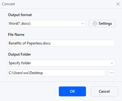 pdfelement conversion window