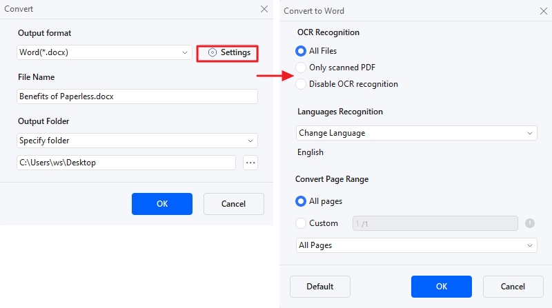  pdfelement conversion window