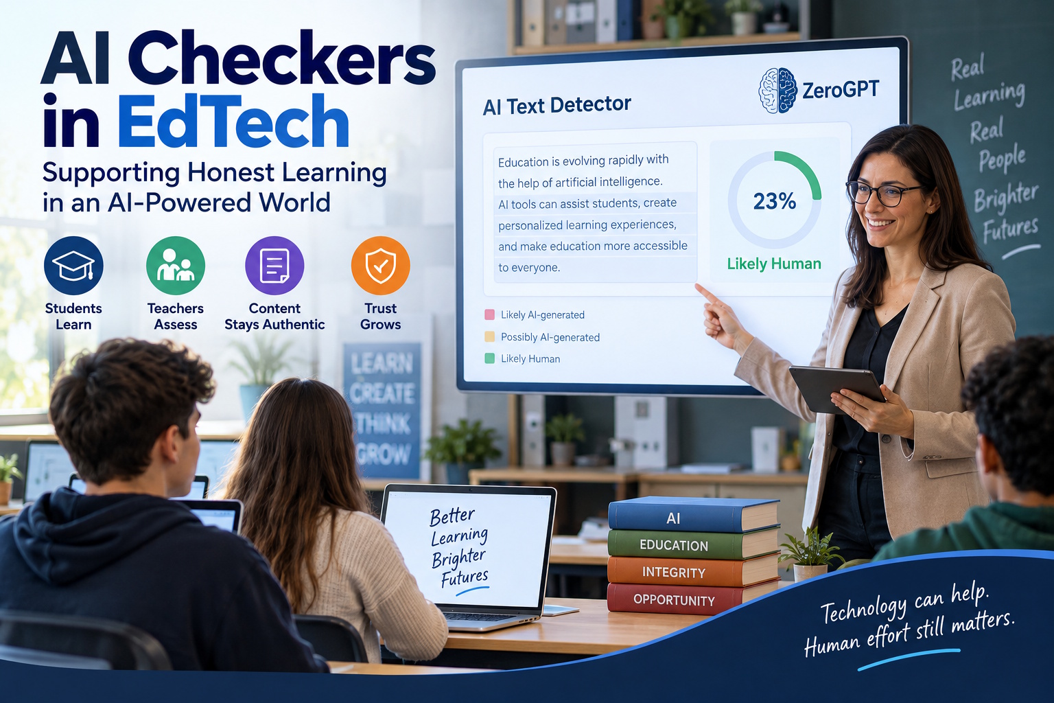 AI checker and AI text detection technology helping teachers and students support honest learning in EdTech