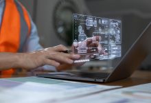 Industrial automation control system integration with PLC and SCADA in a modern factory