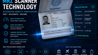 MRZ scanner extracting passport data for automated identity verification