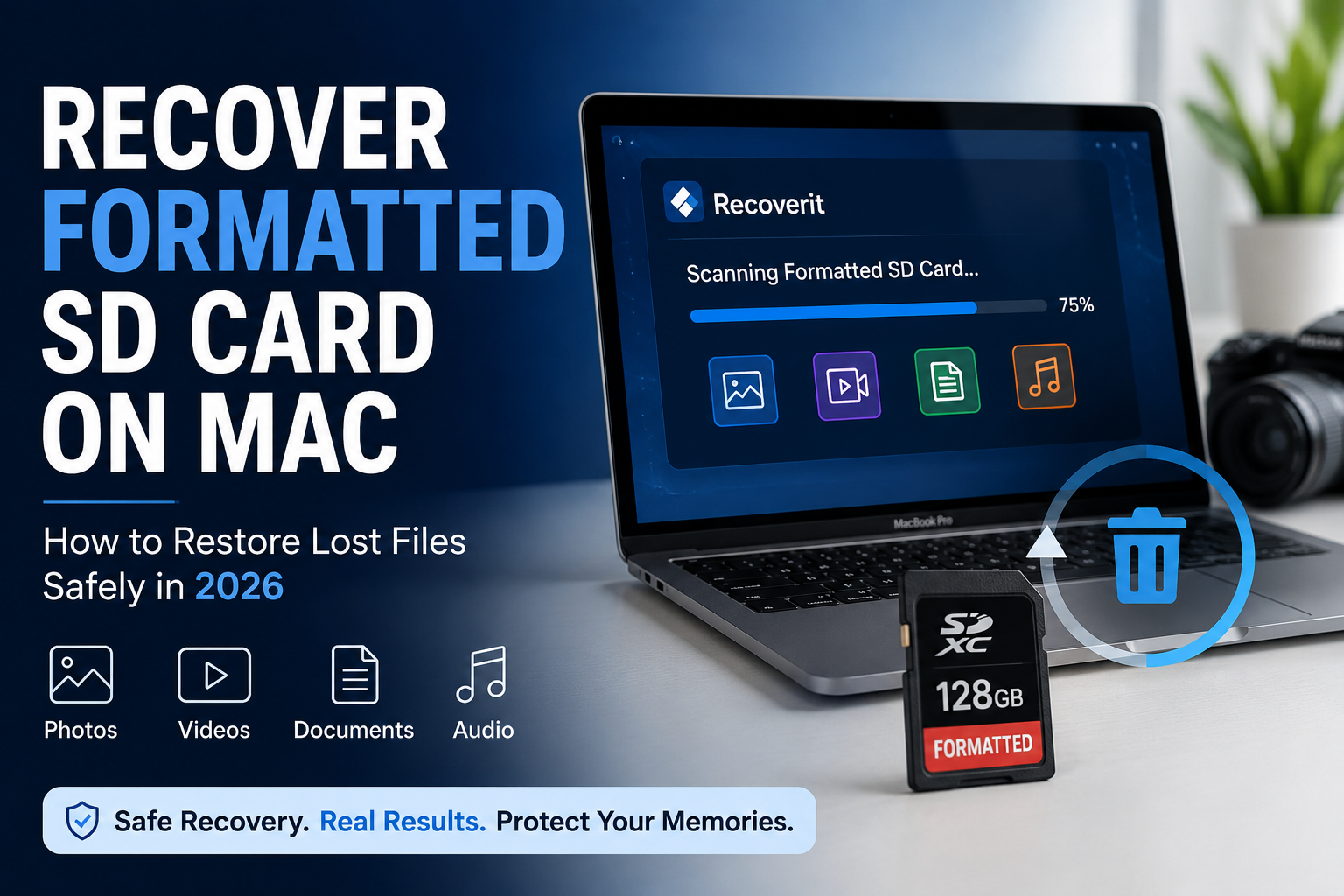 Recover formatted SD card on Mac using recovery software to restore lost photos, videos, documents, and audio files safely in 2026.