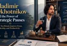 Vladimir Okhotnikov discussing tea rituals, concentration, mindful leadership, and productivity strategies inspired by Asian traditions.