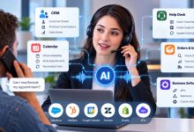 AI call agent connected to CRM, calendar, help desk and business software