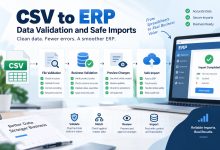 CSV to ERP data validation and safe import workflow