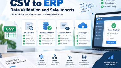 CSV to ERP data validation and safe import workflow