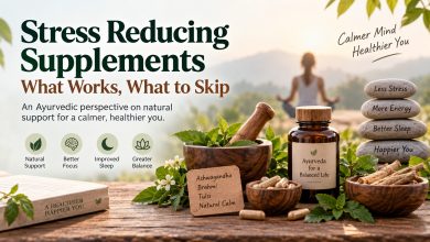 Stress reducing supplements and Ayurvedic herbs for relaxation