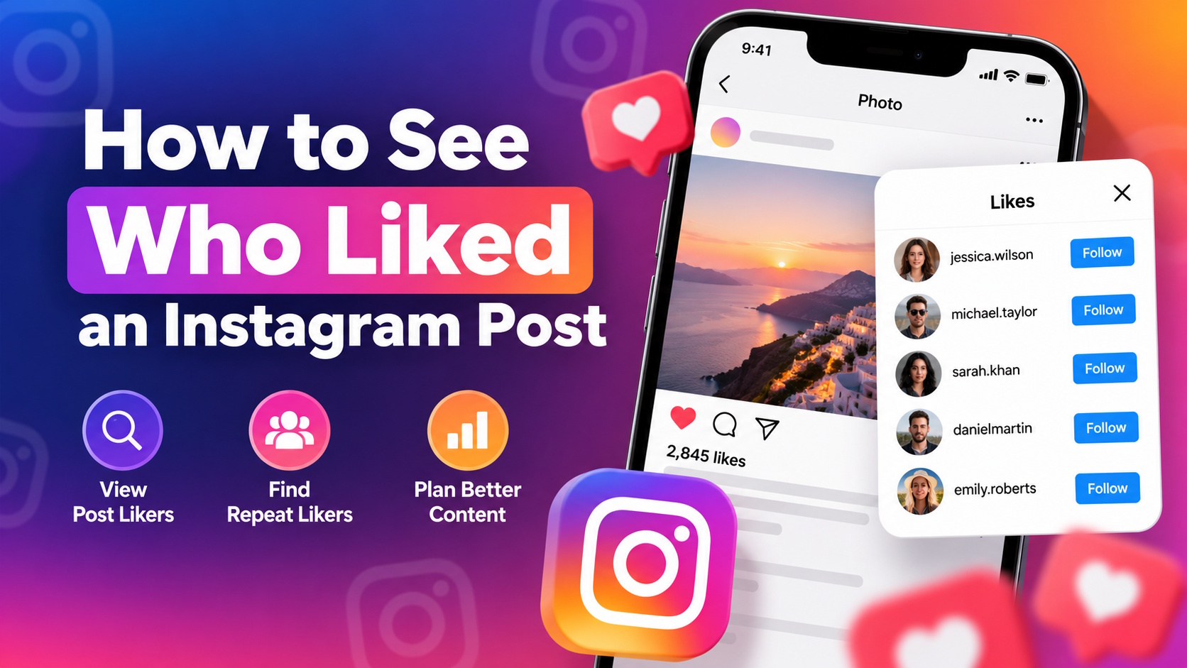 Instagram likes viewer showing how to review accounts that liked a public Instagram post