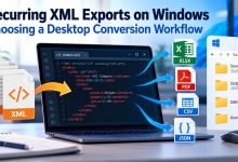 Managing recurring XML exports on Windows with a desktop file conversion workflow