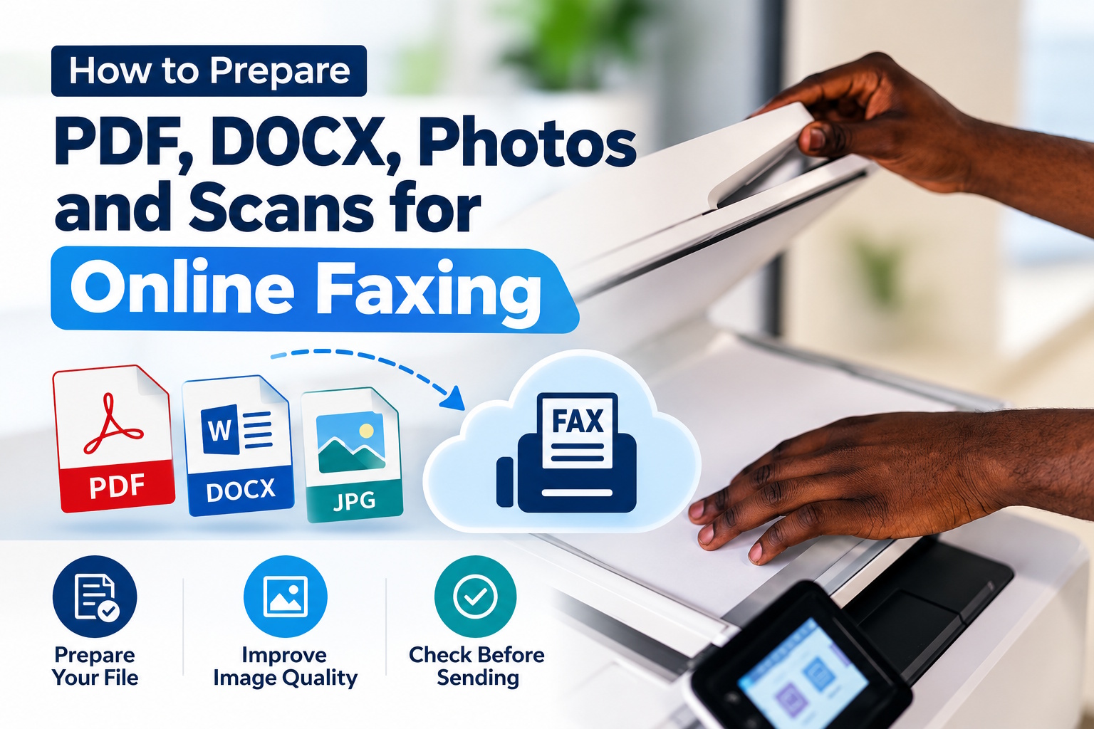 How to prepare PDF DOCX photos and scans for online faxing