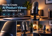 AI product video creation with Seedance 3.0 using microphone product photography