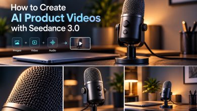 AI product video creation with Seedance 3.0 using microphone product photography